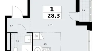 Wohnung 1 zimmer in Wnukowo, Russland