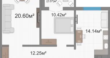 Apartamento 2 habitaciones en Viazan, Bielorrusia