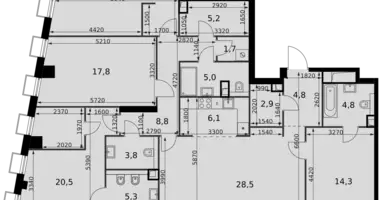 Apartamento 5 habitaciones en Moscú, Rusia