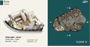 Apartamento 2 habitaciones en Kobuleti, Georgia