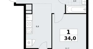 Apartamento 1 habitación en Vnukovo, Rusia