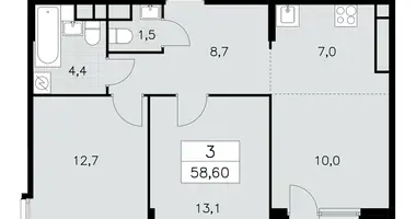 Appartement 3 chambres dans Moscou, Russie
