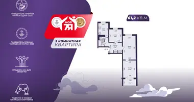3 room apartment in Minsk, Belarus