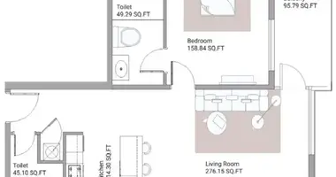 Wohnung 1 Schlafzimmer in Adschman, Vereinigte Arabische Emirate