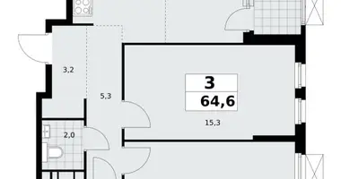 3 room apartment in Kommunarka, Russia