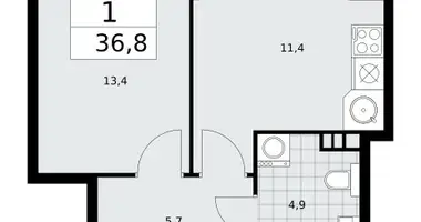 1 room apartment in Kommunarka, Russia