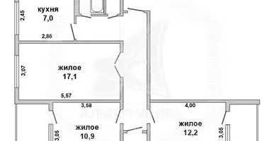 3 room apartment in Muchaviecki sielski Saviet, Belarus