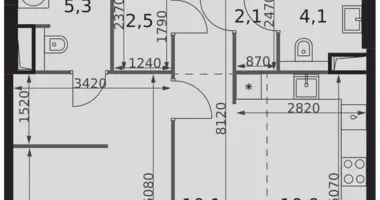 Apartamento 2 habitaciones en Moscú, Rusia