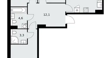 Apartamento 3 habitaciones en Kommunarka, Rusia