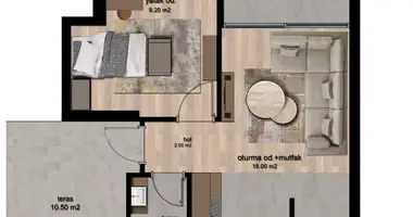 Appartement 2 chambres dans Mezitli, Turquie