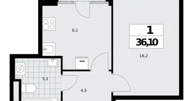 1 room apartment in Moscow, Russia