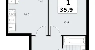 1 room apartment in Kommunarka, Russia