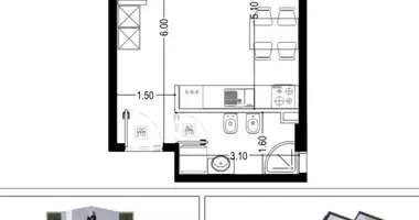 1 room apartment in Kryevidh, Albania
