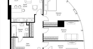 Квартира 3 комнаты в Москва, Россия