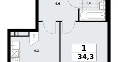 1 room apartment in Kommunarka, Russia