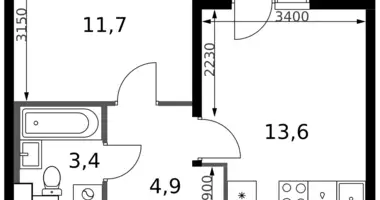 Apartamento 1 habitación en Leninsky District, Rusia