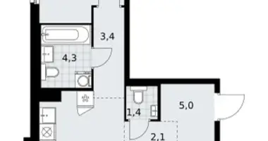Mieszkanie 2 pokoi w Troick, Rosja