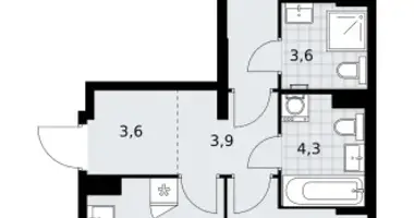 Wohnung 2 zimmer in Kommunarka, Russland