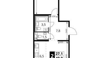 Mieszkanie 2 pokoi w Leninsky District, Rosja