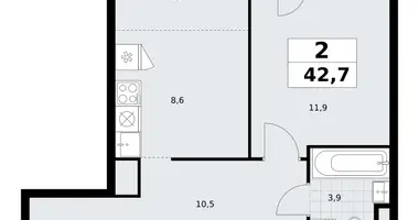 Wohnung 2 zimmer in Wnukowo, Russland