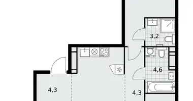 3 room apartment in Kommunarka, Russia