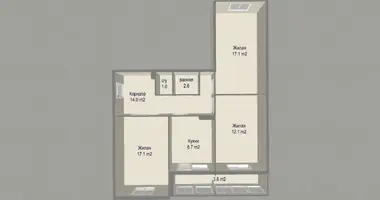 Wohnung 3 zimmer in Minsk, Belarus