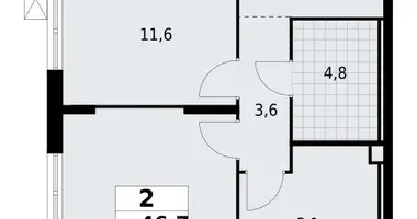 Mieszkanie 2 pokoi w Krasnoye Selo, Rosja