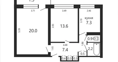 Mieszkanie 2 pokoi w Mińsk, Białoruś