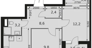 2 room apartment in Moscow, Russia