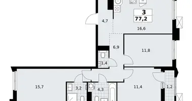 Apartamento 3 habitaciones en Troitsk, Rusia