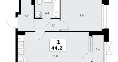 Apartamento 1 habitación en Kommunarka, Rusia