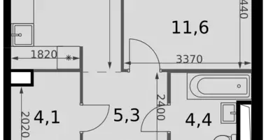 1 room apartment in Moscow, Russia
