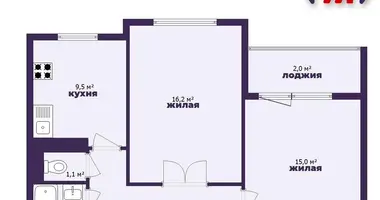 2 room apartment in Minsk, Belarus