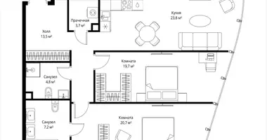 2 room apartment in Moscow, Russia