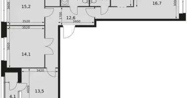 Wohnung 3 zimmer in Moskau, Russland