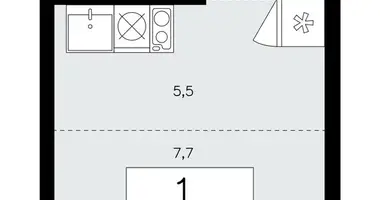 1 room apartment in Kommunarka, Russia