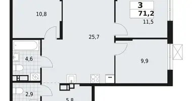 Wohnung 3 zimmer in Wsewoloschsk, Russland