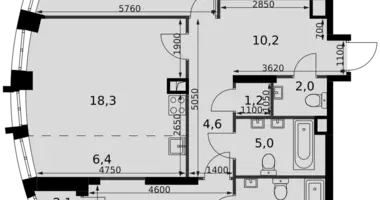 Apartamento 3 habitaciones en Moscú, Rusia