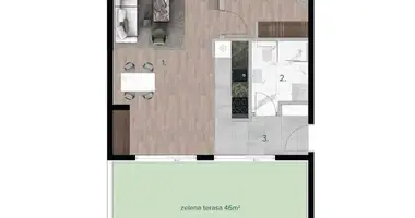 Wohnung 2 zimmer in Bjelisi, Montenegro