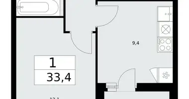 1 room apartment in Kommunarka, Russia