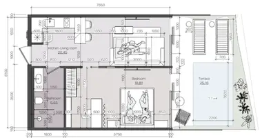 Studio apartment 1 bedroom in Peliatan, Indonesia