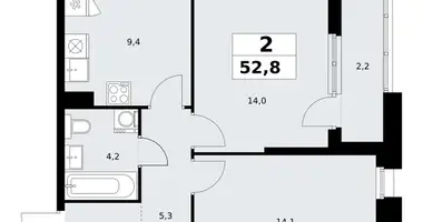 Appartement 2 chambres dans Kommunarka, Russie