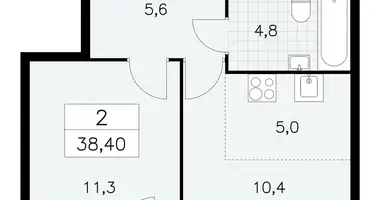 2 room apartment in Moscow, Russia
