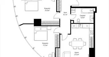 2 room apartment in Moscow, Russia