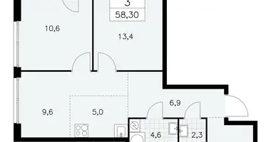 Wohnung 3 zimmer in Moskau, Russland