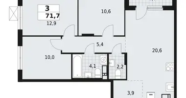 Квартира 3 комнаты в Всеволожск, Россия