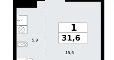 Apartamento 1 habitación en Kommunarka, Rusia