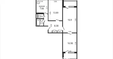 1 bedroom apartment in Minsk, Belarus
