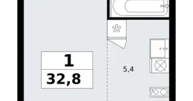 Apartamento 1 habitación en Kommunarka, Rusia