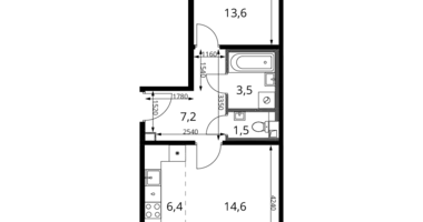 Appartement 2 chambres dans Khimki, Russie